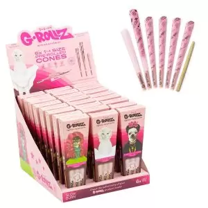 G-ROLLZ | Pets Rock - Lightly Dyed Pink - 6 '1¼' Cones (24 Packs Display)