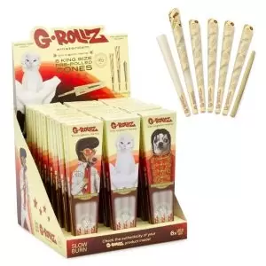 G-ROLLZ | Pets Rock - Organic Extra Thin - 6 KS Cones In Each Pack and 24 Packs In Display
